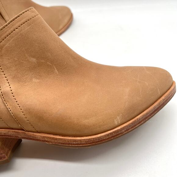 NISOLO Mia Everyday Ankle Bootie Womens 9 Tan Almond Leather Split Shaft Heeled - Picture 14 of 16